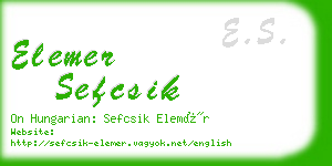 elemer sefcsik business card